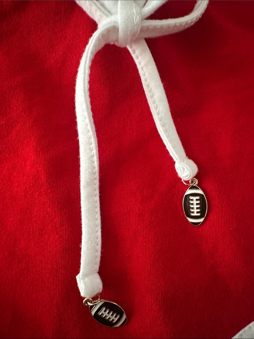 Women’s Game Day Red Cropped Halter Top with Football Charms NWT Host Pick - Picture 4 of 4